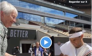 Insolite, Roland Garros > Jeanine fête ses 80 ans avec Nadal : « Vous êtes tellement attachant, je vous aime »