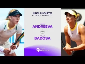 Vidéo: Andreeva vs Badosa au premier tour sur la terre battue de Rome