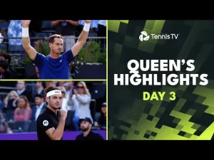 Regardez Dimitrov vs Korda, Thompson vs Murray, Hijikata vs Arnaldi et Raonic vs Fritz. Voici les temps forts de la troisième journée (2e tour) au Queen&rsquo;s (Londres)