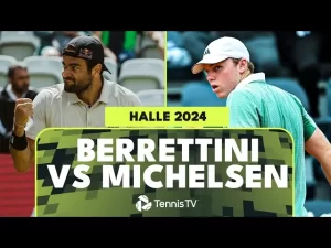 Vidéo: Les meilleurs moments du match Berrettini vs Michelsen dans le deuxième round sur le gazon de Halle.