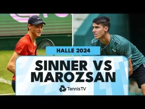 Vidéo: Les meilleurs moments du match Sinner vs Marozsan dans le deuxième round sur la pelouse de Halle.