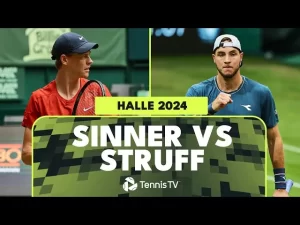 Vidéo: Les meilleurs moments du match Sinner vs Struff en quart de finale sur le gazon de Halle.