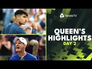 Vidéo: Regardez Alcaraz vs Cerundolo, Murray vs Popyrin, Musetti vs De Minaur, Shelton vs Mpetshi Perricard et Navone vs Draper. Voici les temps forts de la deuxième journée (1er tour) au Queen&rsquo;s (Londres)

Regardez les temps forts de la deuxième journée (1er tour) des Championnats de France 2024 à Londres. Avec Alcaraz vs Cerundolo, Murray vs Popyrin, Musetti vs De Minaur, Shelton vs Mpetshi Perricard et Navone vs Drapera.