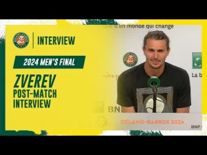 Vidéo: Regardez l&rsquo;interview de Zverev après sa défaite en finale contre Alcaraz à Roland-Garros 2024