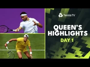 Watch Raonic vs Norrie, Dimitrov vs Mannarino, Rune vs Thompson, Hijikata vs Tiafoe and Tabilo vs Davidovich Fokina. Here are the highlights from day 1 (round 1) at the Queen&rsquo;s (London)