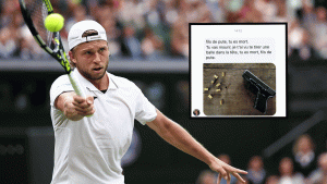 Menacé de mort, un joueur de tennis français préfère manier l&rsquo;ironie: « Quelqu&rsquo;un s&rsquo;y connait en douilles ? »