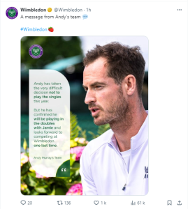 Murray forfait en simple !