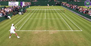 Vidéos, Wimbledon > La balle de match complètement dingue de Harris, à 10-9 au super tie-break du 5e set…