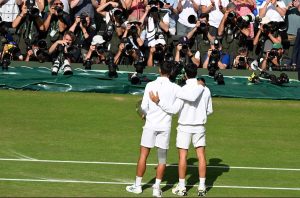 Wimbledon > Carlos Alcaraz : « Même si je l&rsquo;ai battu, je continue à croire que Novak Djokovic est Superman. Ce qu&rsquo;il a fait dans ce tournoi est incroyable »