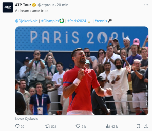 L&rsquo;Or Olympique pour Djokovic !