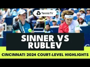 Vidéo: Extraits de Sinner vs Rublev en quart de finale à Cincinnati