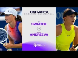 Vidéo: Les meilleurs moments de Swiatek vs Andreeva en quart de finale à Cincinnati.