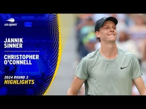 Vidéo: Les meilleurs moments du match Sinner contre O&rsquo;Connell au 3e tour de l&rsquo;US Open.