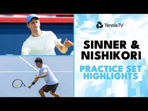 Vidéo: Sinner et Nishikori s&rsquo;entraînent à Montréal