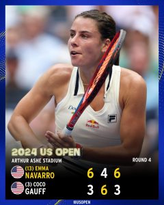 Emma Navarro renverse Cori Gauff et file en quart de finale