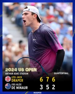 Jack Draper décoiffe et atteint le dernier carré