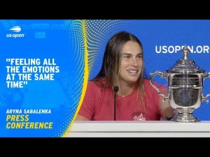 Regardez Sabalenka parler de son premier titre à l&rsquo;US Open