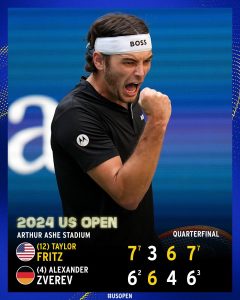 Taylor Fritz élimine Zverev et se qualifie pour la demi-finale