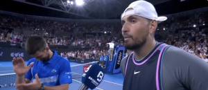 ATP – Brisbane > Kyrgios, après sa victoire en double avec Djokovic : « J&rsquo;ai été surpris qu&rsquo;il doute de lui-même à certains moments. Je lui ai dit : &lsquo;tu es le plus grand de tous les temps, vas-y, fais ce que tu veux' »