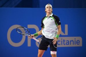 Arthur Cazaux après sa défaite à Montpellier