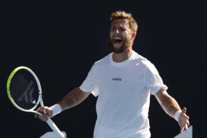 Corentin Moutet après sa victoire au deuxième tour de l&rsquo;Open d&rsquo;Australie