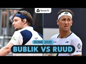 Vidéo: Alexander Bublik contre Casper Ruud | Résumé de Rome 2025