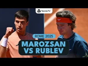 Vidéo: Andrey Rublev contre Fabian Marozsan | Résumé de Rome 2025