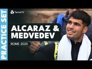 Vidéo: Carlos Alcaraz vs Daniil Medvedev set d&rsquo;entraînement sur terre battue !