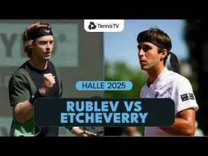 Vidéo: Andrey Rublev contre Tomas Martin Etcheverry Résumé | Halle 2025
