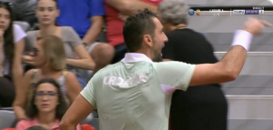 Coupe Davis > L&rsquo;énorme colère de Marin Cilic lors de son duel contre Corentin Moutet