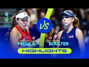 Regardez les moments forts de Pegula contre Boulter en demi-finales de la Billie Jean King Cup 2025 où les États-Unis affrontent la Grande-Bretagne.