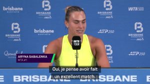 Sabalenka : «Je pense avoir fait un excellent match»