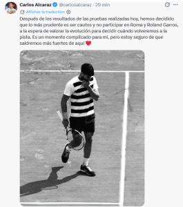 Alcaraz déclare forfait ! | TennisLeader.fr