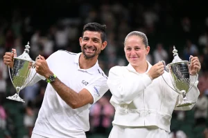 Menés d&rsquo;un set et d&rsquo;un break, Ostapenko et Arevalo signent un come-back pour s&rsquo;offrir le double mixte à Wimbledon