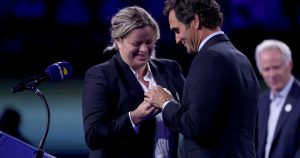 US Open: intronisé au Panthéon international, Roger Federer a reçu sa bague de Kim Clijsters